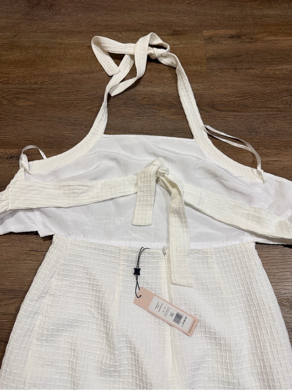 BCBGeneration Women’s Textured Halter Tie Back Dress, Optic White, Size 8, NWT - Picture 8 of 12